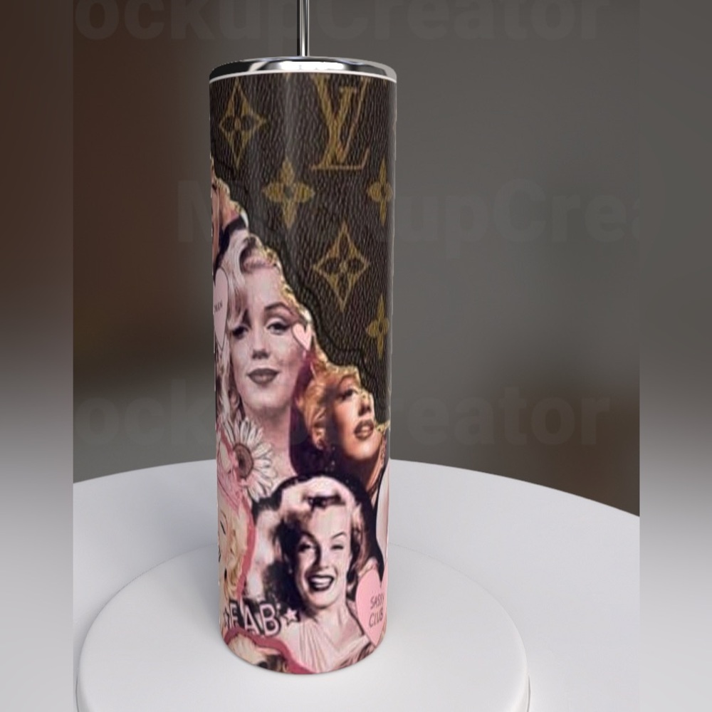 Marilyn Monroe 20 stainless Tumbler, sealed straw,open/close lid, boxNWT - Picture 4 of 5